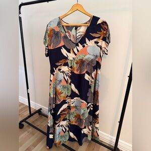 Floral Print Short Sleeve Dress